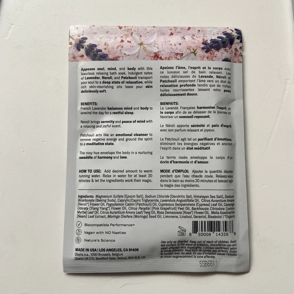 Odacité Bath Soak Trio Set Himalayan Crystal Salt Mood, Soul, Energy 2.5 oz